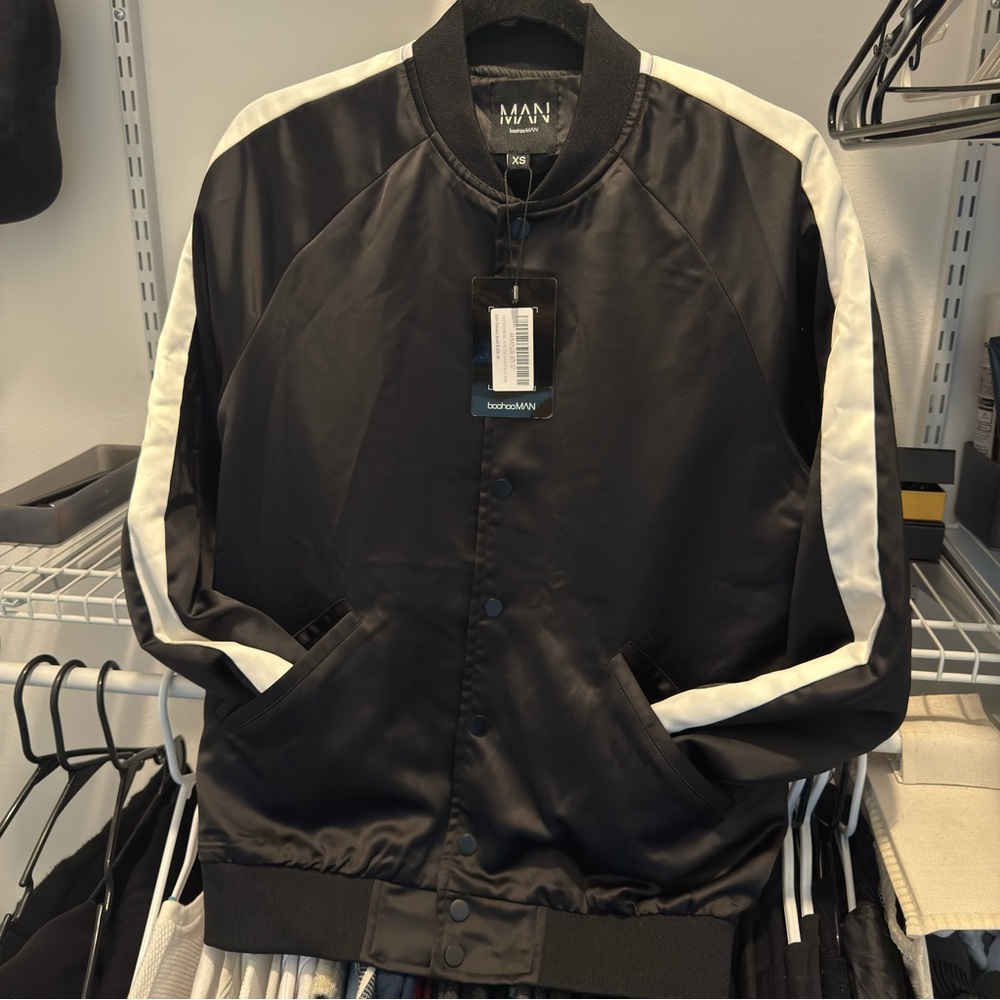 MAN Black and White Bomber Jacket